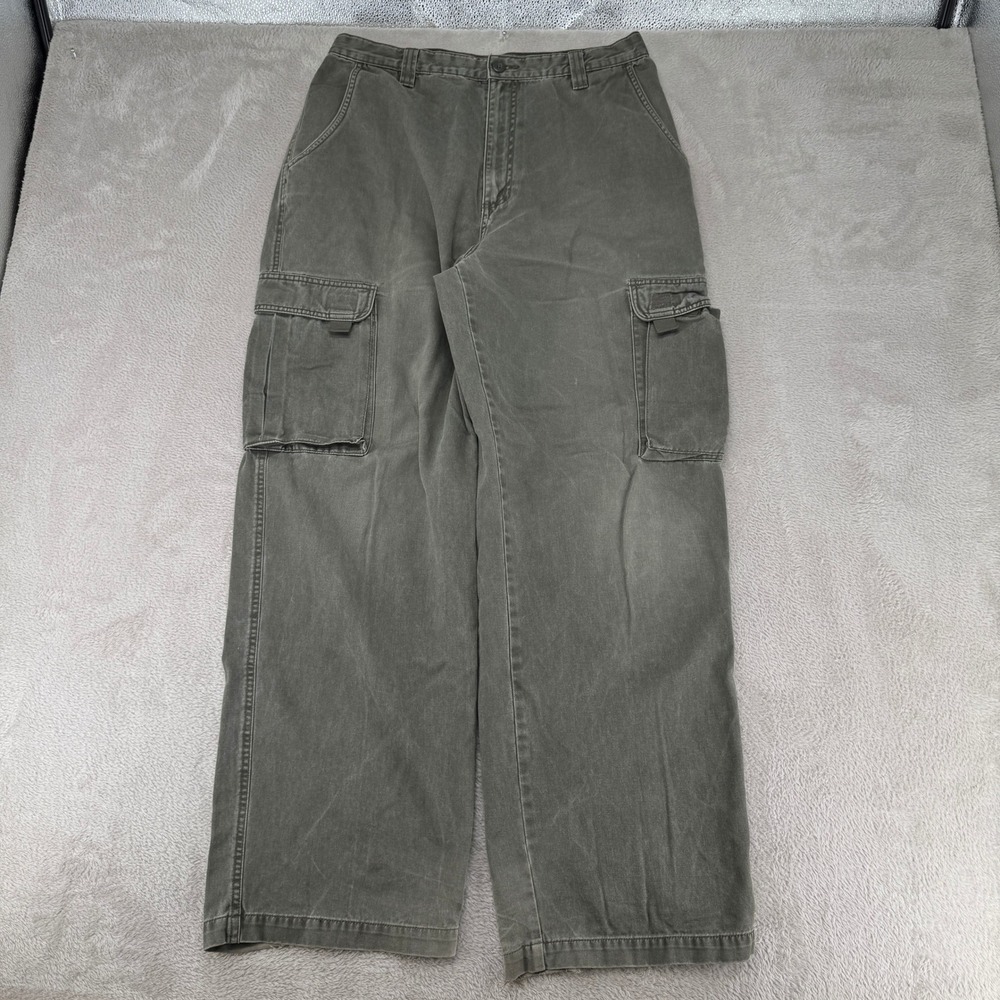 VTG‎ Y2K Sideout Cargo Pants Mens 34x32 Gray Wide Leg Baggy Utility Streetwear